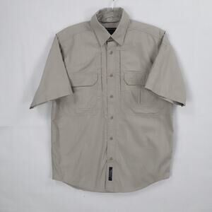 5.11 Tactical Series Shirt Mens‎ Medium Khaki Outdoor Hiking Fishing Casual GGB